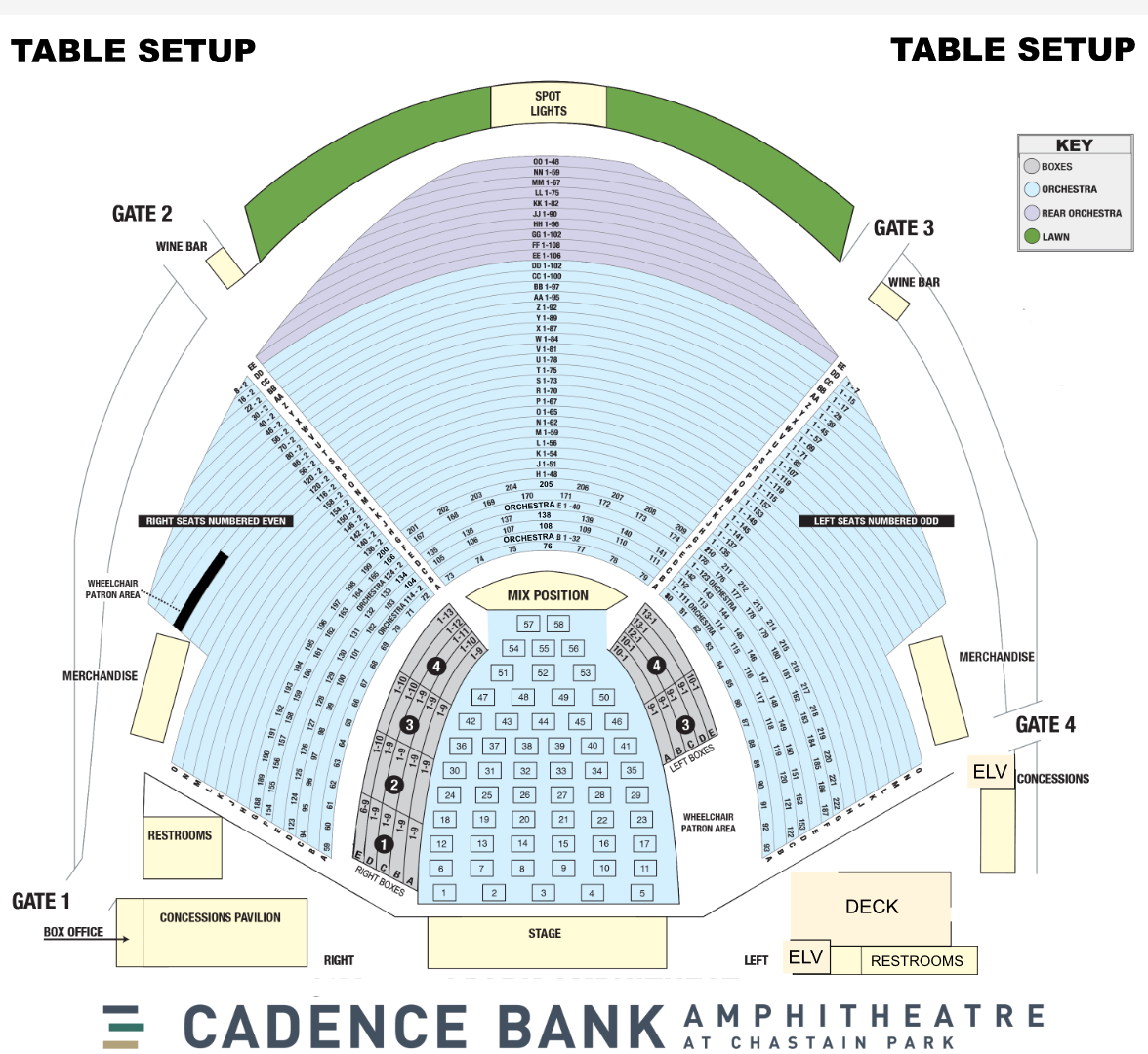 Cadence Bank Amphitheatre Seating Chart
